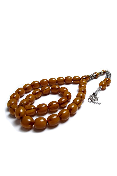 Tesbih Ruyasi Antique Cut Silver Design Antique Crimped Amber Prayer Beads