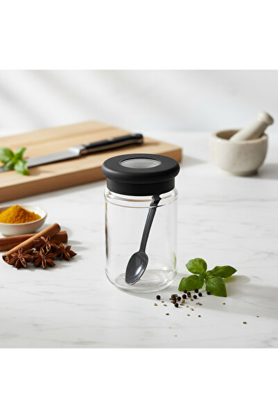 YAZICI Flat Cam Spice Jar – 380 Cc Transparent Spice Jar