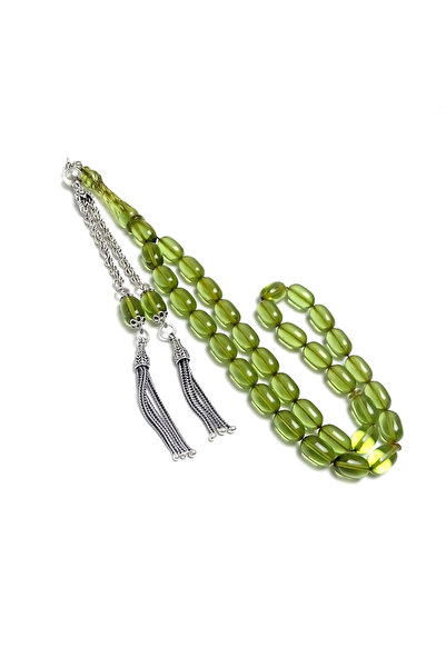 Tesbih Ruyasi Dream Series Kalemkar Craftsmanship Water Green Amber Prayer Beads