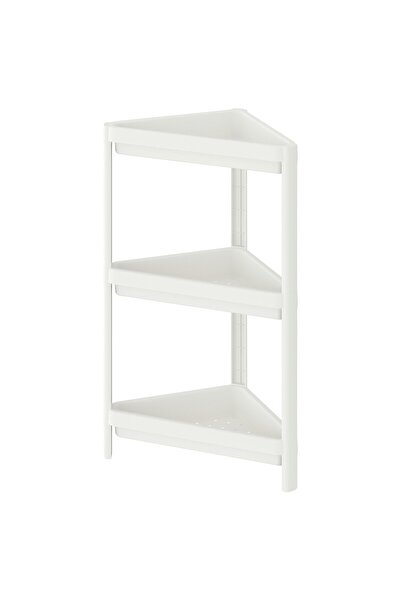 IKEA Raft de colț VESKEN, Alb, 33 x 33 x 71 cm