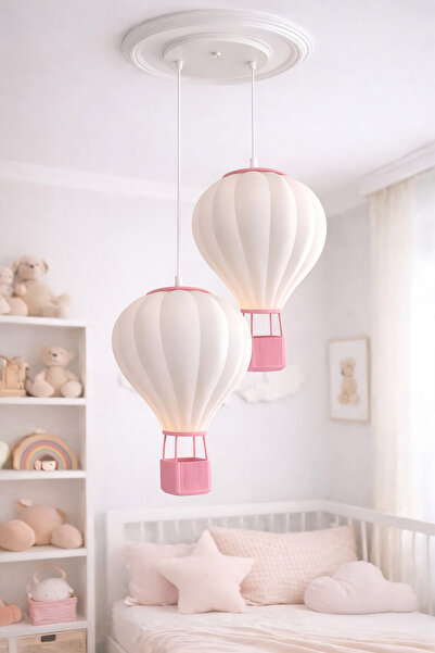 Rekatech İkili Çocuk Odası Sıcak Hava Balonu Avize – Modern Sarkıt Tavan Lamb...