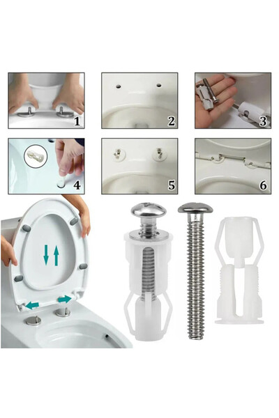 banyosepeti İsvea Uyumlu Klozet Kapağı Plastik Dübel Seti – Paslanmaz Montaj ...