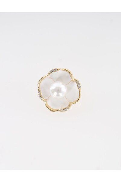 Kayra İnci Detaylı Broş Gold