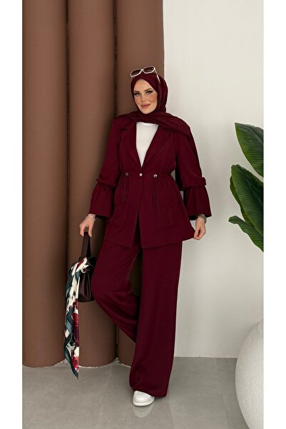 Modanurgul Adriana Ceket İkili Takım - Bordo