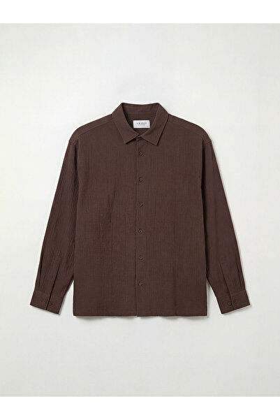 LC Waikiki Brown Regular Fit Muslin Men's Shirt