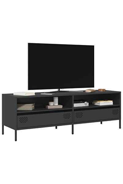 vidaxl TV Cabinet Black 135x39x43.5 cm Cold-rolled Steel