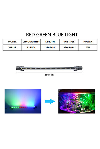 choice2 مصباح حوض السمك T4-38 RGB LED مقاوم للماء، مصباح حوض سمك تحت الماء، إ...