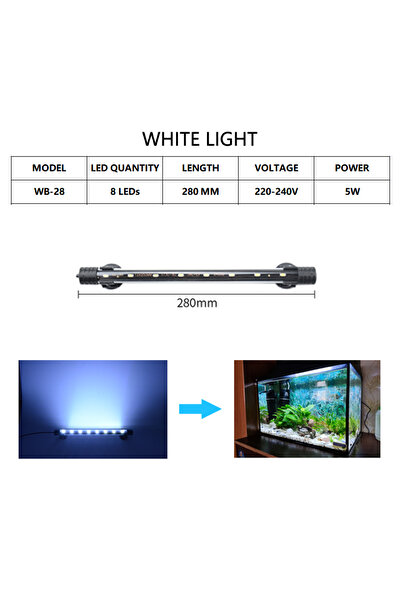 Choice1 مصباح حوض السمك T4-28 أبيض LED مقاوم للماء، مصباح حوض سمك تحت الماء، ...