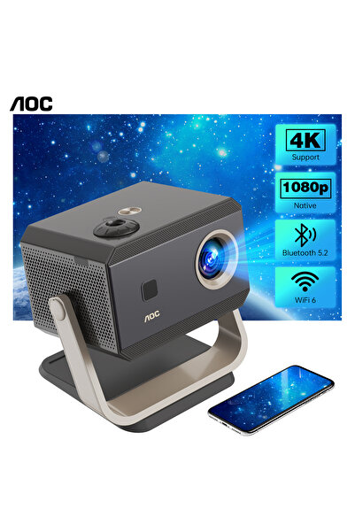 Aoc Portable Projector Full HD 4K/1080P Autofocus Adjustable Angle 15000 Lume...