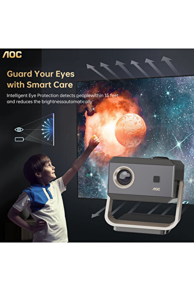 Aoc Portable Projector Autofocus Wifi6 and Bluetooth Compatible with IOS/Andr...