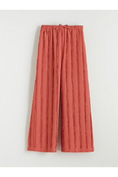 LC Waikiki Peak New Season Elastic Waist Textured Girls' Trousers