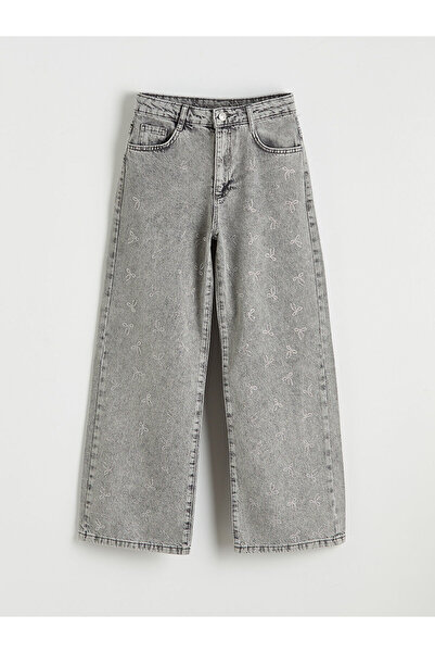 LC Waikiki Colecția Nevaa Pantaloni de blugi pentru fete, cu picior larg, cu ...