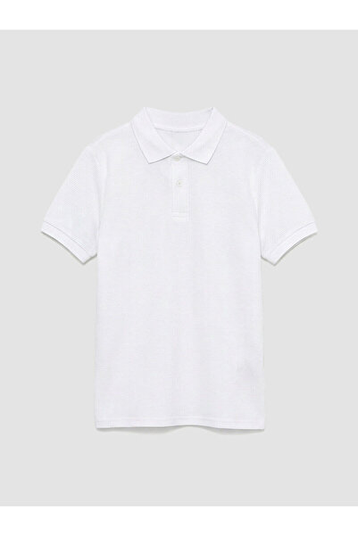 LC Waikiki White Polo Neck Boy's T-Shirt