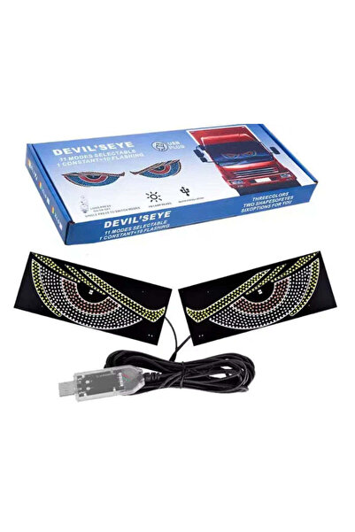 lumixauto Set 2 x LED Panel Devil’s Eye RGB Car - Decorative Light, USB
