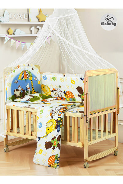 Ma Baby سرير أطفال خشبي قابل للتحويل 6 في 1 مع مرتبة - ارتفاع قابل للتعديل