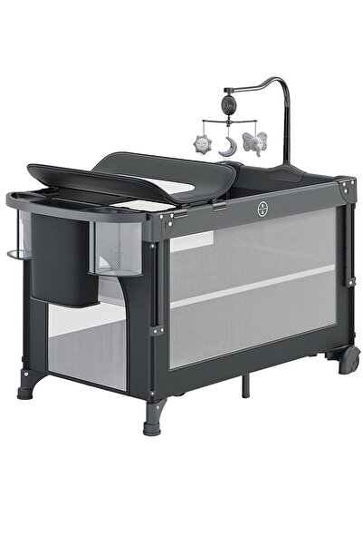 Ma Baby 4-in-1 Foldable Baby Playpen & Bassinet | Height-Adjustable Co-Sleepe...