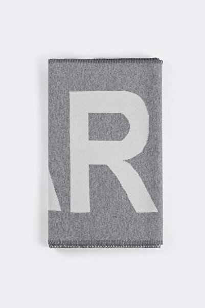 Ferraro Gray/Ecru Crochet Detailed Cashmere Blend Women's Knitwear Scarf