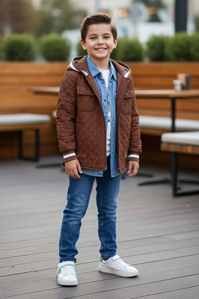 Minigimin Cicileri My Little Boy's Clothes (9-12) Quilted Embroidered K Hoode...