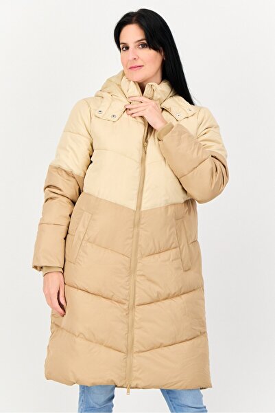Fire & Glory Women Plain Puffer Jackets, Tan