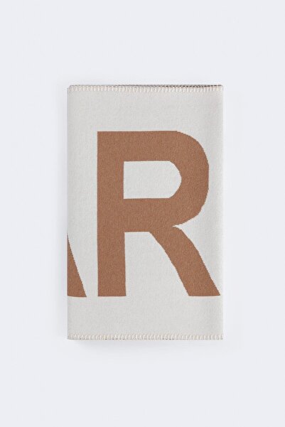 Ferraro Ecru/Camel Crochet Detailed Cashmere Blend Women's Knitwear Scarf