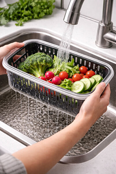 Waldern Δοχείο αποθήκευσης Home Fresh Dolap Organizer με σουρωτήρι