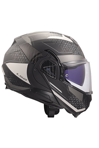 LS2 Advant 2 Astral Çene Açılır Motosiklet Kaskı Mat Gri-Siyah