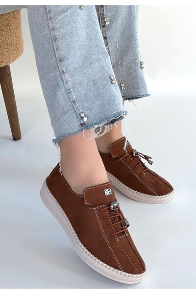 FRESCO SCARFS Warte Brown Suede Lace-Up Sneakers