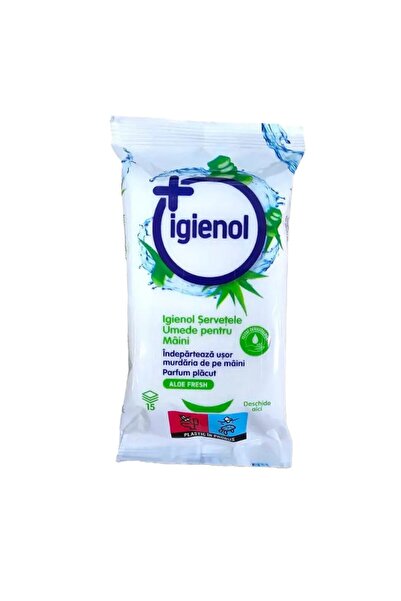 Igienol Set 16 x 15 Servetele Umede pentru Maini Igienol, Aloe Fresh