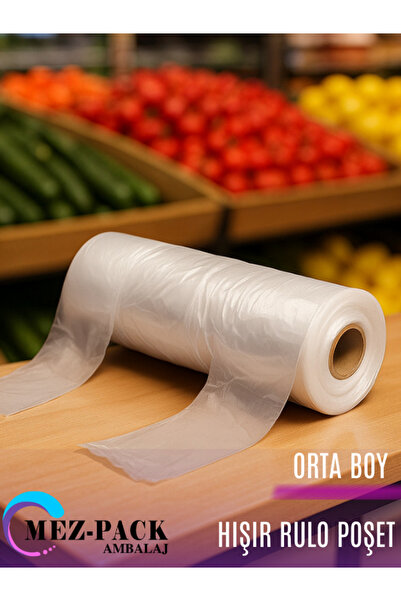 MEZ-PACK Manav Poşet Rulo Poşet Atlet Poşet Hışır Poşet (orta Boy )