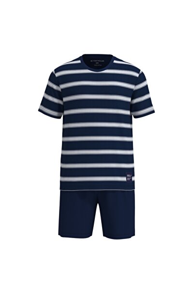 Tom Tailor Herren Schlafanzug, kurz - Shorty, Pyjama, Rundhalsausschnitt, Bau...