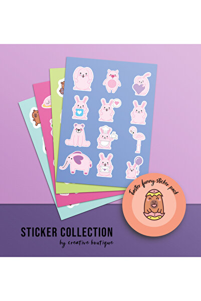 CREATIVE BOUTIQUE EASTER stickers pack - collection of 24 EASTER themed stick...