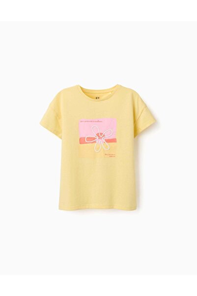 Ziddy SS TSHIRT COTTON, LIGHT YELLOW, 6/7