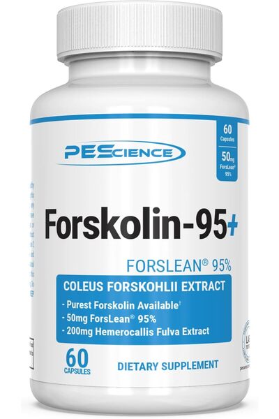 PEScience كبسولات Forskolin-95+، 95% فورسكولين نقي من مستخلص Coleus Forskohli...