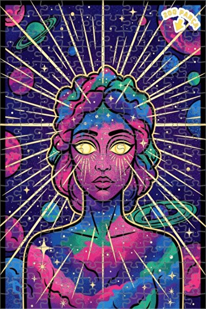 Teona Ahşap لوحة زيتية للفتيات الخاتمات من مجموعة Galactic Cosmic Goddess، أل...