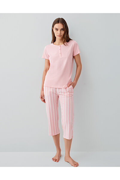 Pierre Cardin Women's Short Sleeve Bermuda Striped Pajama Set Vr.P9.1.C51.Y01.T