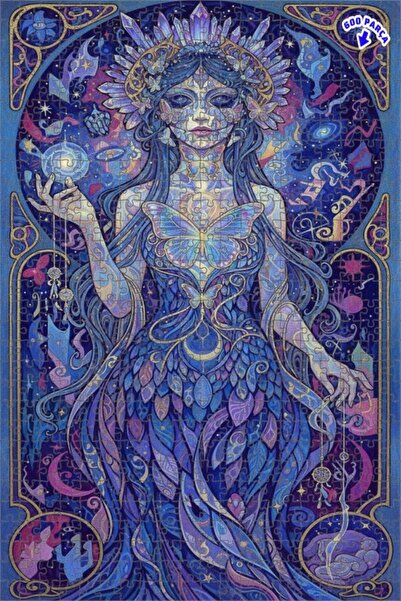 Teona Ahşap لغز خشبي على شكل لوحة زيتية لملكة الكون القديمة 600 قطعة 50x35