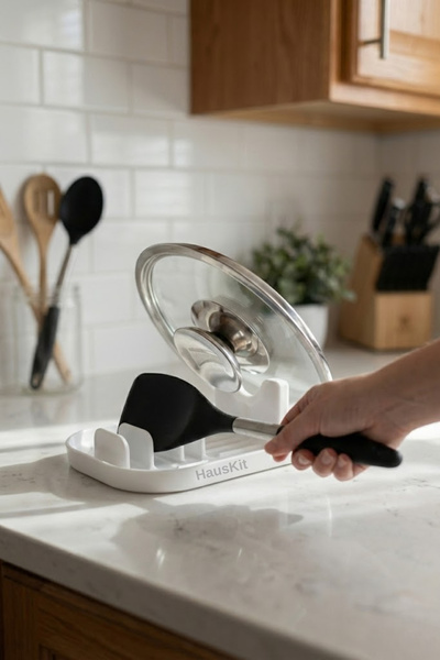 HausKit Spoon and Pot Lid Holder – Multi-Purpose Spoon Rest & Pot Lid Stand f...
