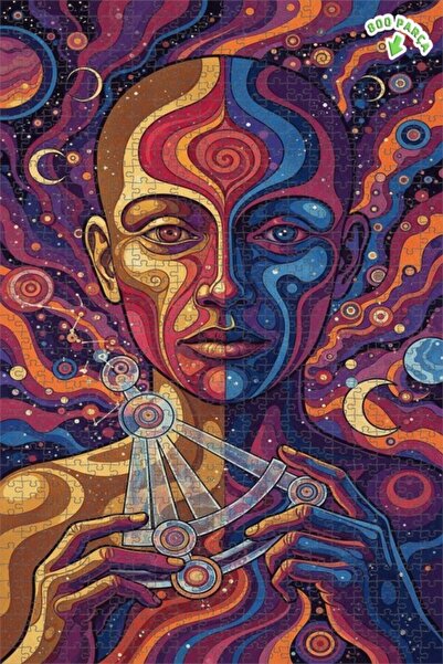 Teona Ahşap لوحة زيتية لشخصية بشرية مفعمّة بالروحانية والروح الكونية، لوحة خش...