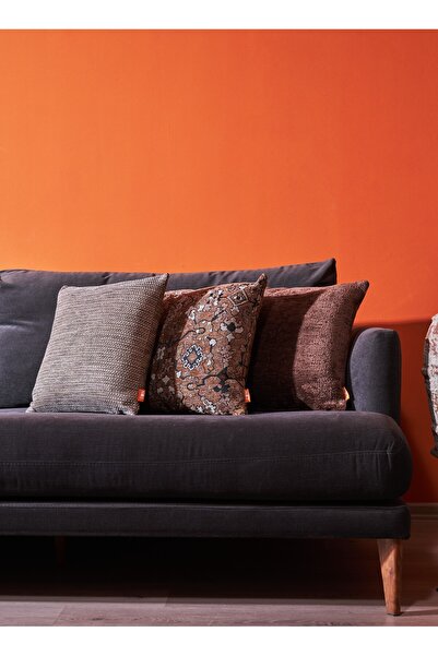 THE KUN Etnik Kilim Desenli, Şönil İplikli Düz ve Çok Renkli Zemin 3'lü Kırle...