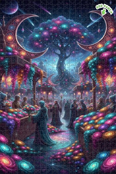 Teona Ahşap لغز فني بمظهر لوحة زيتية لمكان السوق الفلكي 800 قطعة 70×50