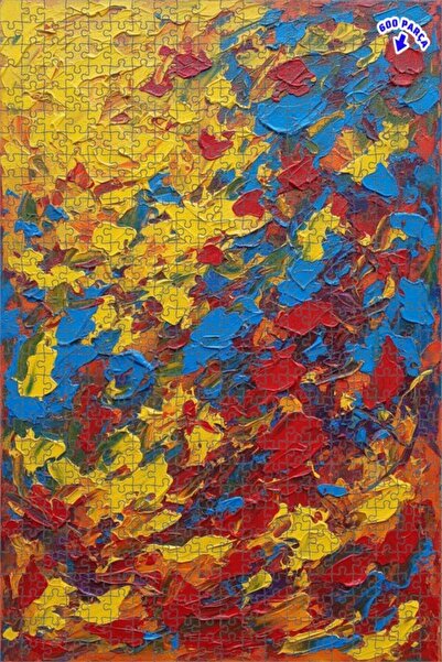 Teona Ahşap Vibrant Colors Palette Oil Painting Look Double Layer Framed Wood...