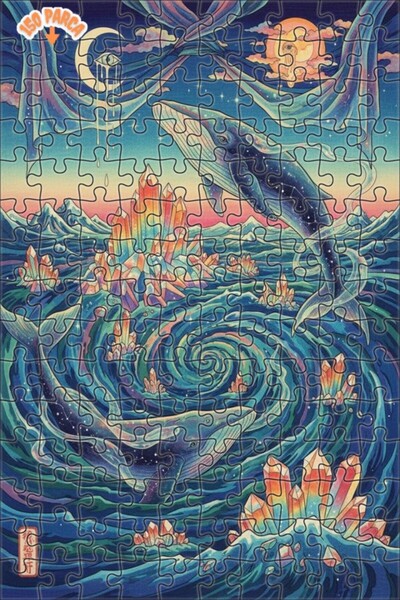 Teona Ahşap Crystal Periodic Table of the Elements Double Layer Framed Wooden...