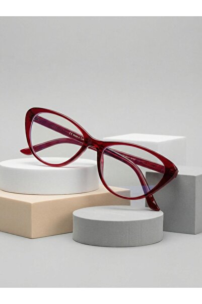 VEGA EYEWEAR Jerson Bordo Cat Eye 46 Ekartman (xs ) Küçük Boy Mavi Işık Korum...