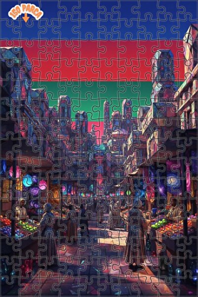 Teona Ahşap لغز خشبي مؤطر بطبقتين بمظهر لوحة زيتية لسوق فضائي غامض 150 قطعة 2...