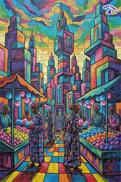 Teona Ahşap لغز خشبي مؤطر ذو طابقين بتصميم سوق المدينة النابضة بالحياة، 600 ق...