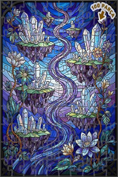 Teona Ahşap لغز خشبي مؤطر بطبقة مزدوجة مقطوعة بالليزر مع منظر نهر جزيرة كريست...