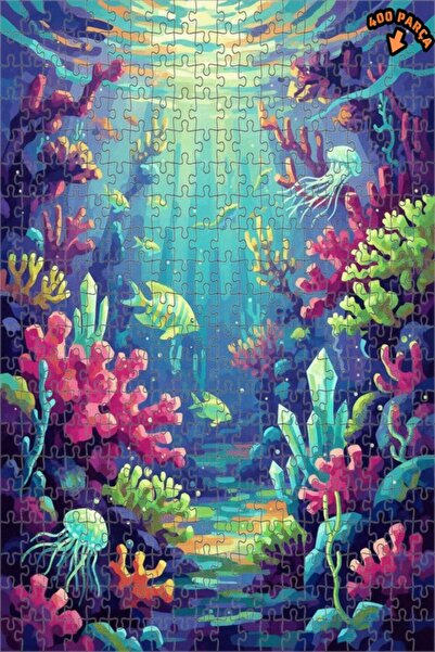 Teona Ahşap لغز خشبي بتصميم غابة كريستالية سحرية تحت الماء بمظهر لوحة زيتية 4...