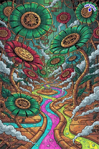 Teona Ahşap لغز خشبي بإطار مزدوج الطبقات من سلسلة فلورسنس ستيم فيوتوريستيك، 6...