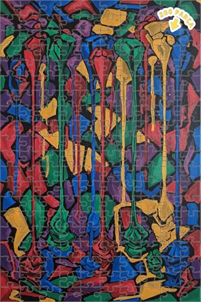 Teona Ahşap لغز خشبي مؤطر ذو طبقتين من Soyut Damla Art، 200 قطعة، مقاس 25x35