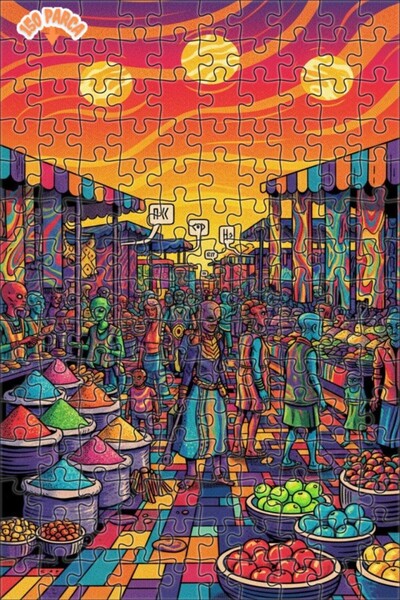 Teona Ahşap لغز خشبي مزدوج الطبقات من سايكديليك ماركتيف، 150 قطعة، مقاس 20x30